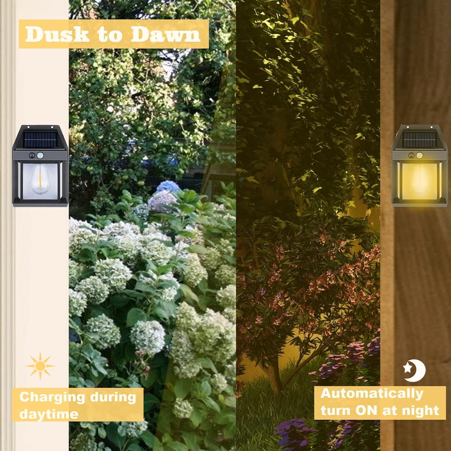 Solar Sensor Ligh Solar Tungsten Filament Lamp Outdoor Waterproof Intelligent Induction Wall Lamp