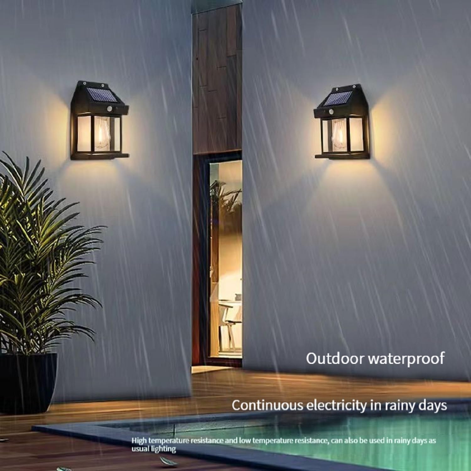 Solar Sensor Ligh Solar Tungsten Filament Lamp Outdoor Waterproof Intelligent Induction Wall Lamp