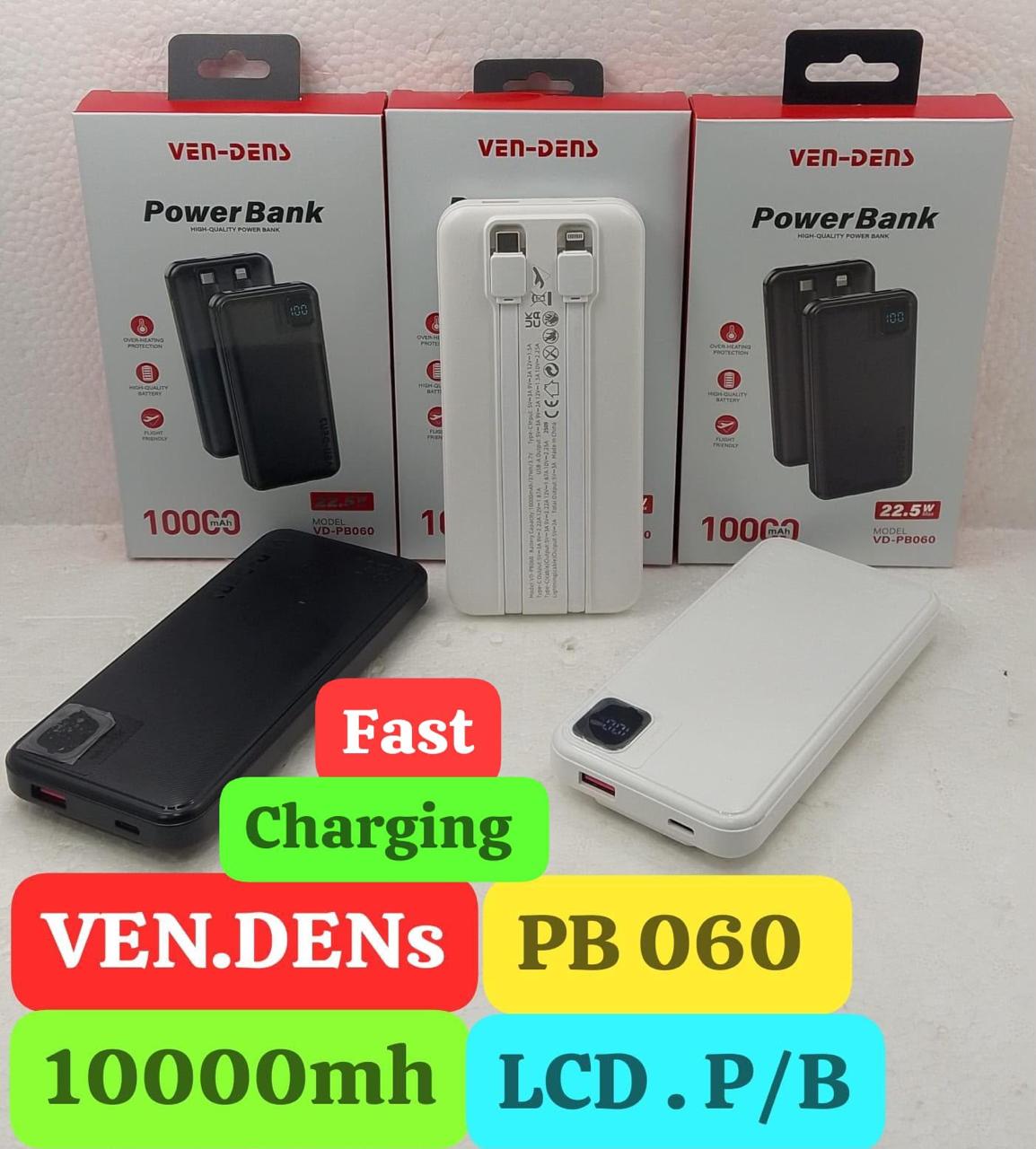 Power Bank 10000mAh 2IN1 Built in Charging Cables