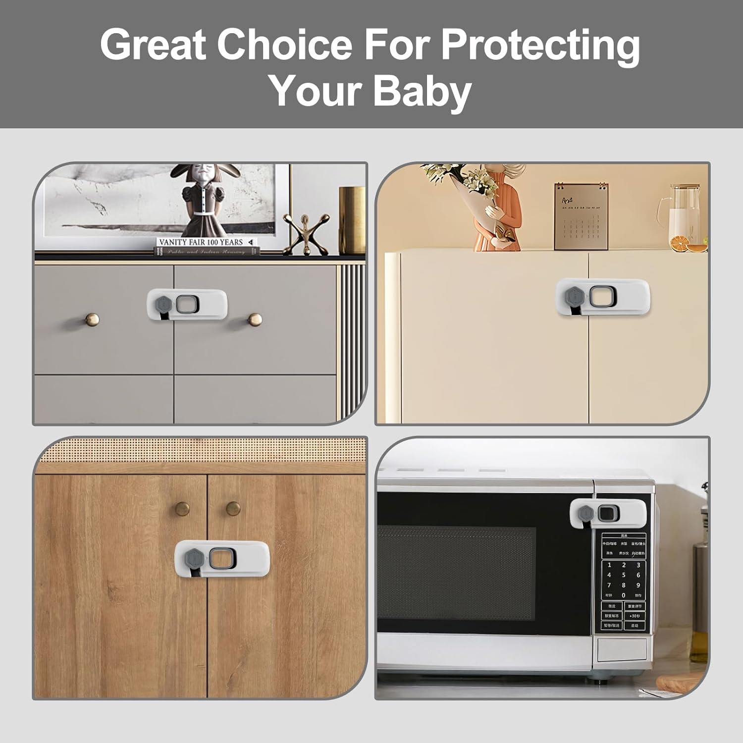 New Fridge Lock, Easy to Install Fridge Locks for Children No Tools Need or Drill