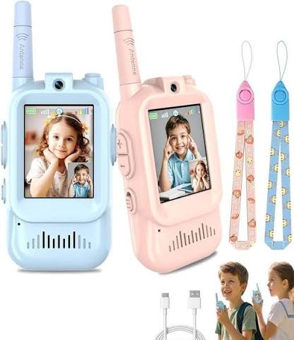 2pcs Set Rechargeable Walkie Talkies with Screen Display and Voice Changer