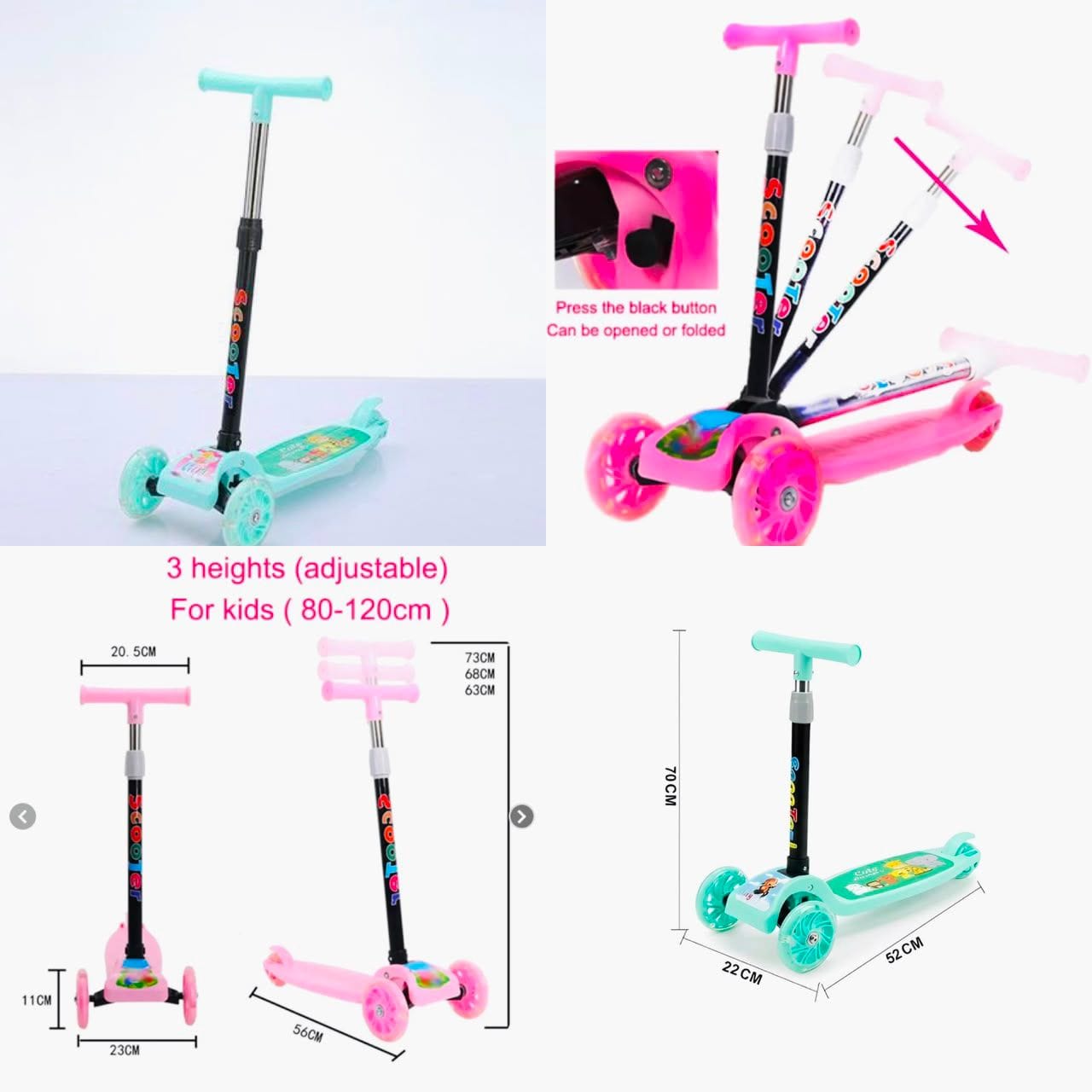 3 Wheels Kick Scooter for Kids and Toddlers