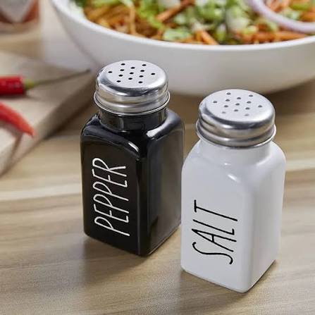 Ceramic Salt Pepper Shaker Condiment Storage Seasoning Dispenser for Home Kitchen Restaurant