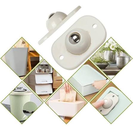 4PC Pulley Wheels Self Adhesive Pulley 360 Rotating Wheels Mini Swivel Casters Wheels Universal Wheels For Furniture Various Storage Boxes
