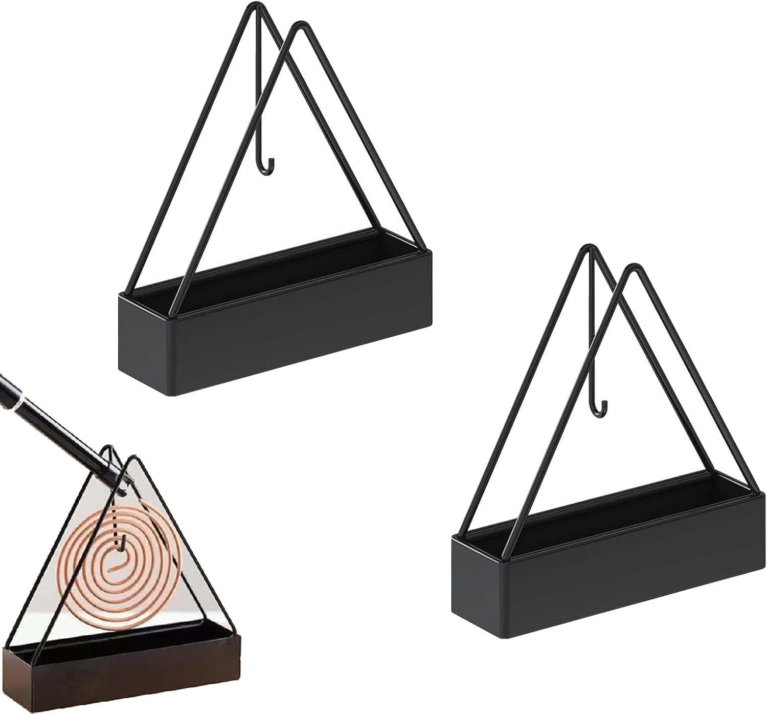 Creative Iron Mosquito Coil Holder Stable Triangular Fireproof Hanging Mosquito Coil Tray Home Supplies