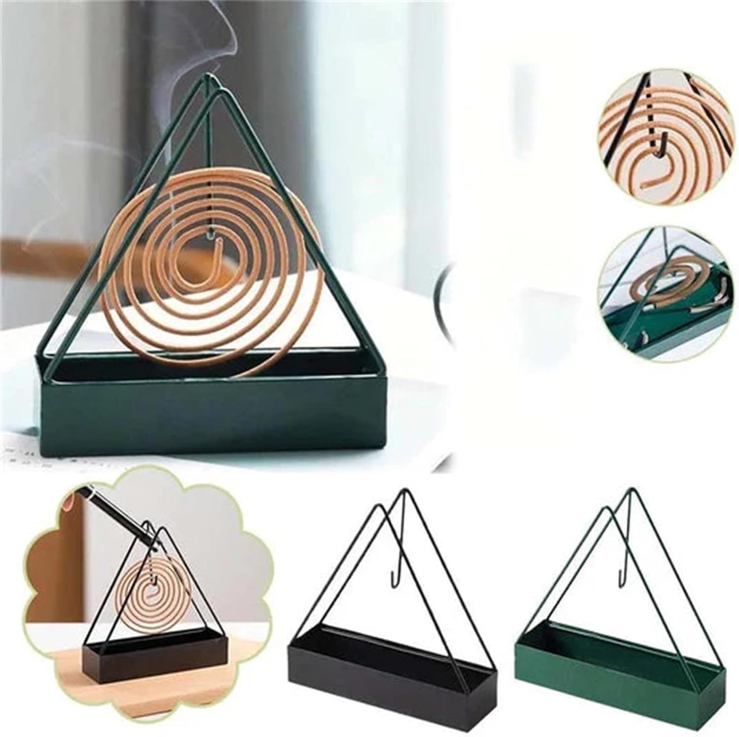 Creative Iron Mosquito Coil Holder Stable Triangular Fireproof Hanging Mosquito Coil Tray Home Supplies