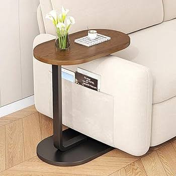 C Shaped Side Table Couch Side Tables That Slide Under, Modern Small Coffee C Table