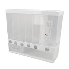 Rice Dispenser, Wall Mounted 6 Grid Dry Food Dispenser Large Cereal Dry Food Storage Containers for Storage Rice Grains Nuts Beans Candy Laundry Dispenser, for Kitchen Pantry