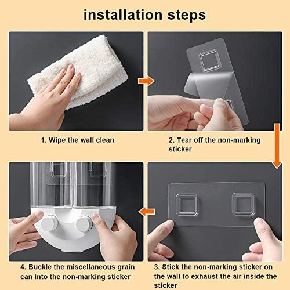 Dispenser Tank Pusher Type Wall Mounted Cereal Storage Tank Kitchen Leakproof and Sealed Tank Grain Dispenser Tank