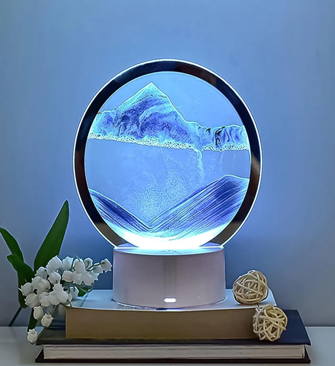Moving Sand Art Picture Night Light 3D Dynamic Display Table Lamp