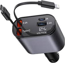 120w Voltage Show Car Charger with Cable TypeC and iPhone.