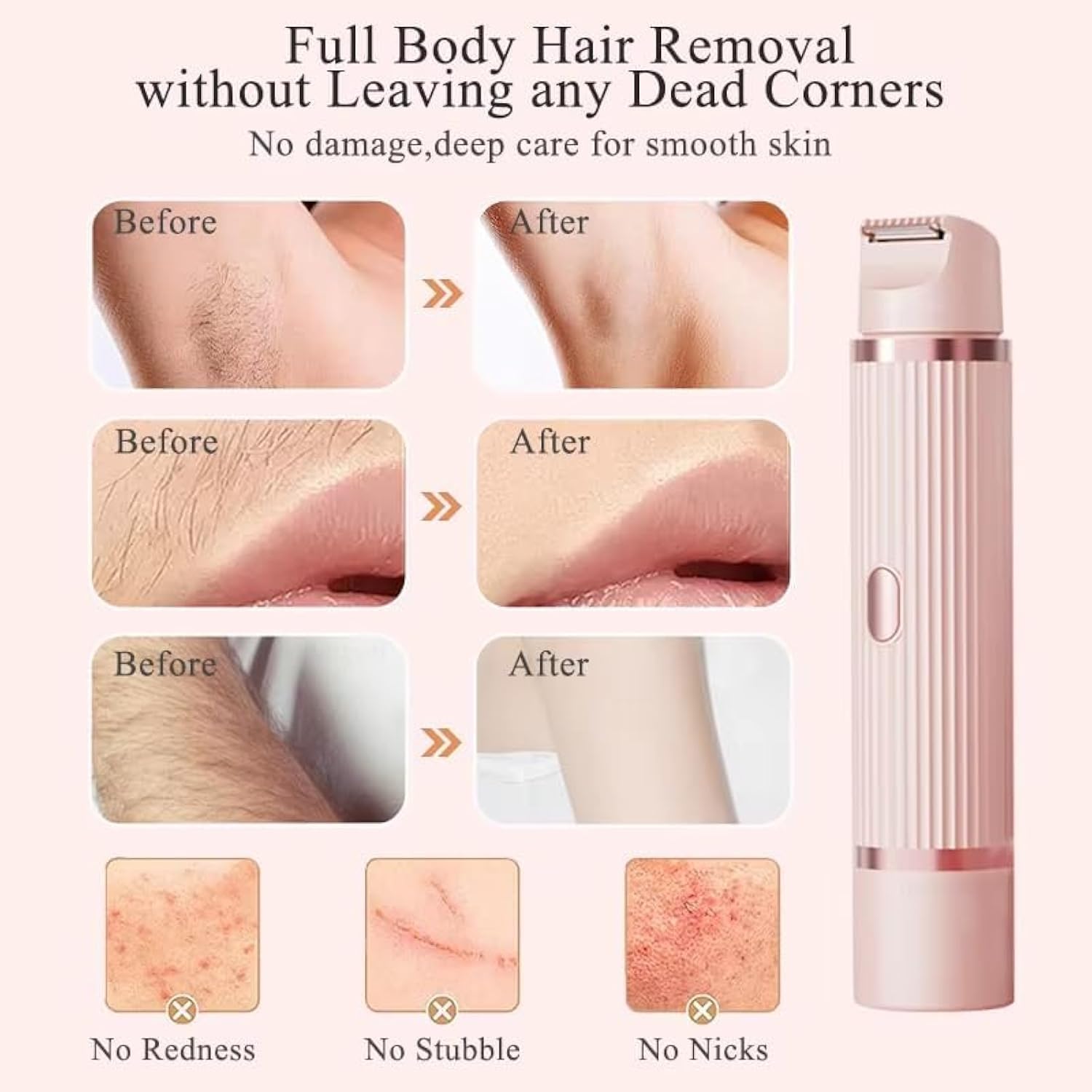 2 in 1 Dual Head Shaver Women, Electric Bikini Trimmer Wet&Dry Use Hair Removal