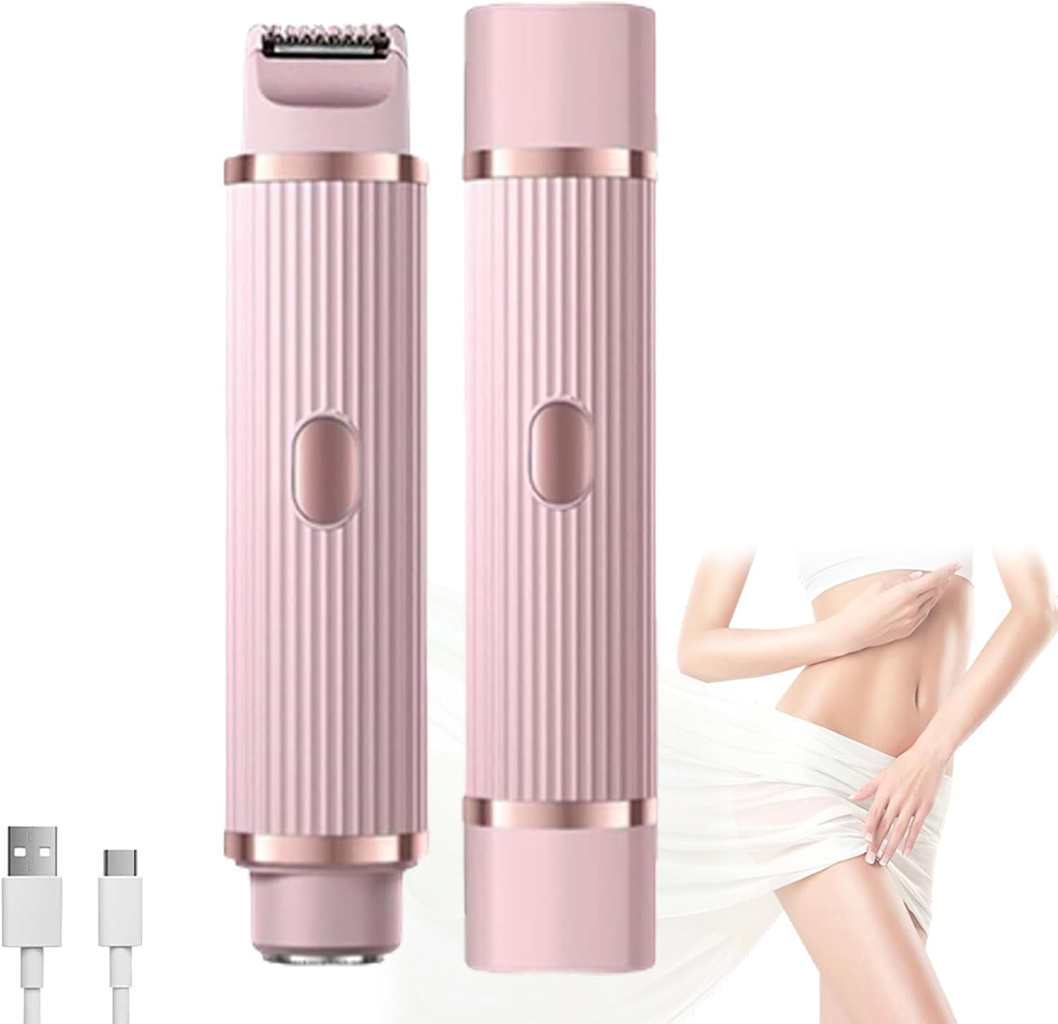 2 in 1 Dual Head Shaver Women, Electric Bikini Trimmer Wet&Dry Use Hair Removal