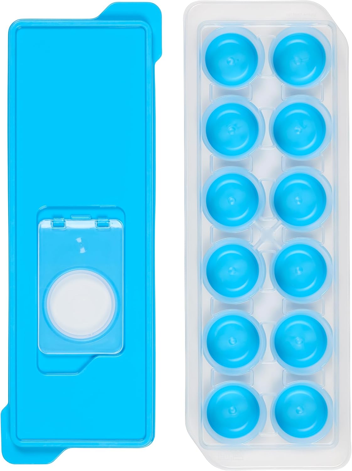 Ice Cube Tray with No-Spill Removable Lid, Quick and Easy Release Silicone Based Will Release Contents with Ease
