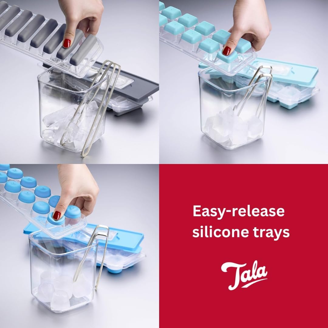 Ice Cube Tray with No-Spill Removable Lid, Quick and Easy Release Silicone Based Will Release Contents with Ease