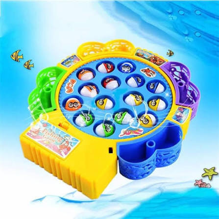 Electric Musical Lightning Battery Operated Fishing Toy Game Set For Kids Boys and Girls - Electrical Rotating 15 Fish Games Music and Sound Toys