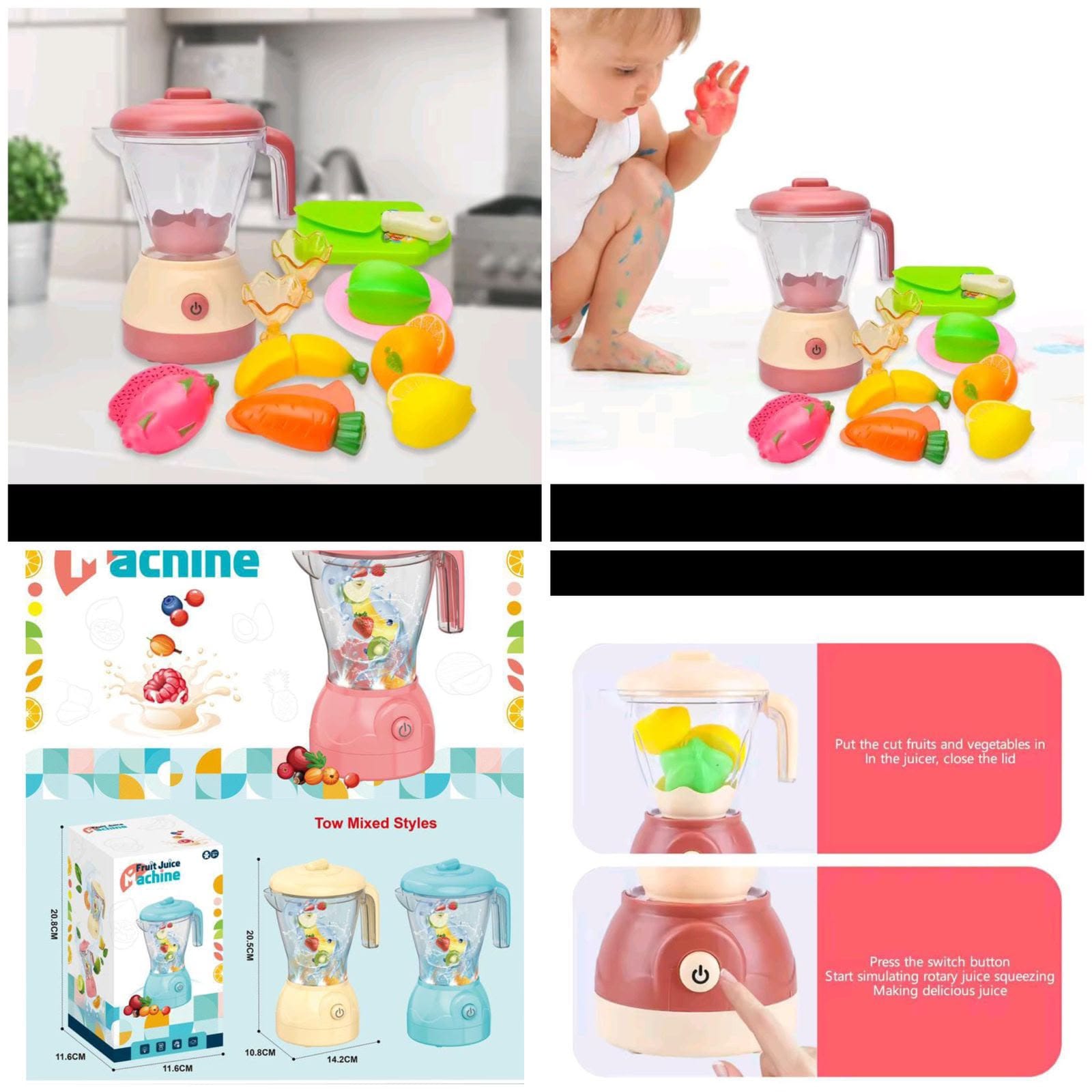 Mini Juicer With Artificial Fruits 🍇