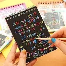 Scratch Note Black Cardboard Creative DIY Draw Sketch Notes for Toy Notebook School Supplies