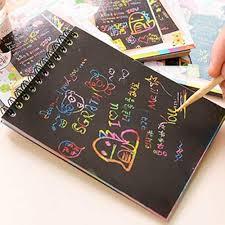 Scratch Note Black Cardboard Creative DIY Draw Sketch Notes for Toy Notebook School Supplies