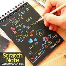 Scratch Note Black Cardboard Creative DIY Draw Sketch Notes for Toy Notebook School Supplies