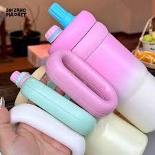CUTE KAWAII INSULATED TUMBLER SIPPER 800ML WITH HANDLE & STRAW LEAKPROOF & STAINLESS STEEL