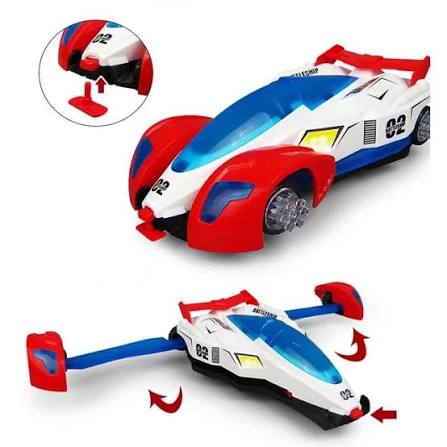 Battleship Space Car Deformation to Plane with Light and Music tittle yeh dal dena