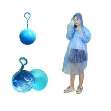 Disposable Raincoat with Plastic Ball Case