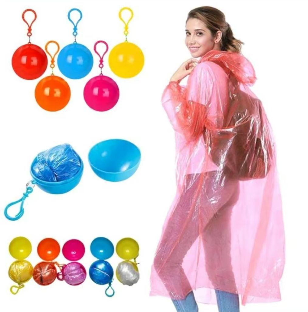 Disposable Raincoat with Plastic Ball Case