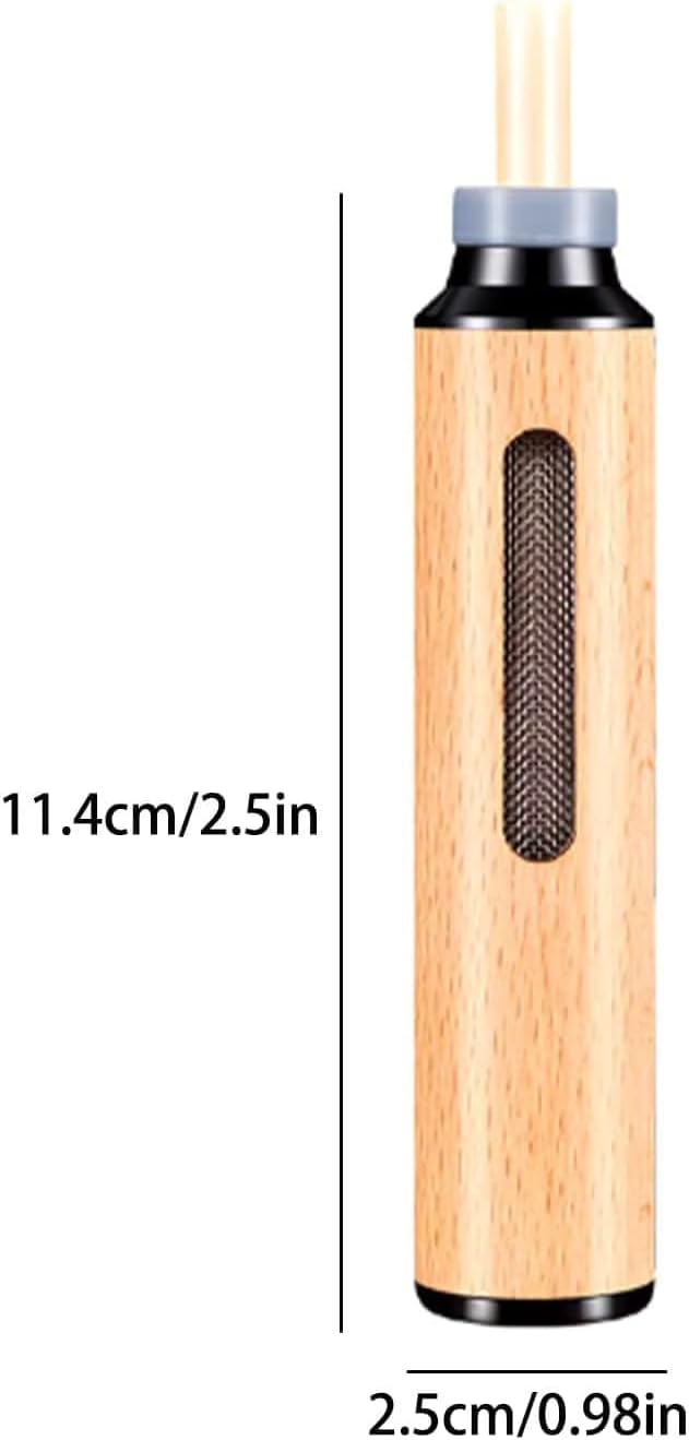 Wooden Car Ashtray, Mini Portable Handheld Ash Holder with Anti-Soot Flying Cover for Driving & Office Use 