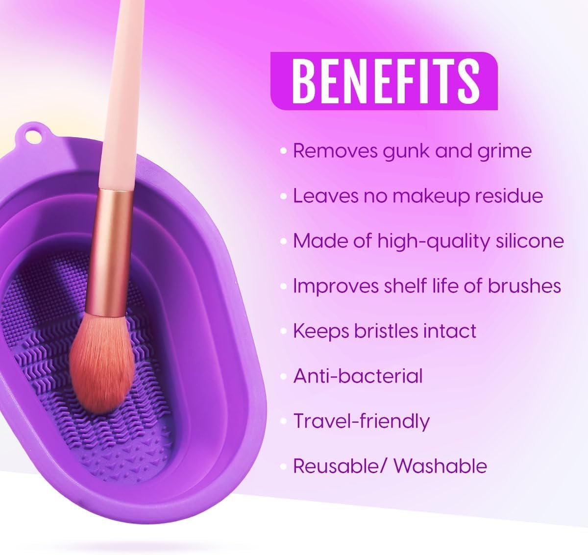Silicone Brush Cleaner And Soap Holder Foldable Cleaning Basket