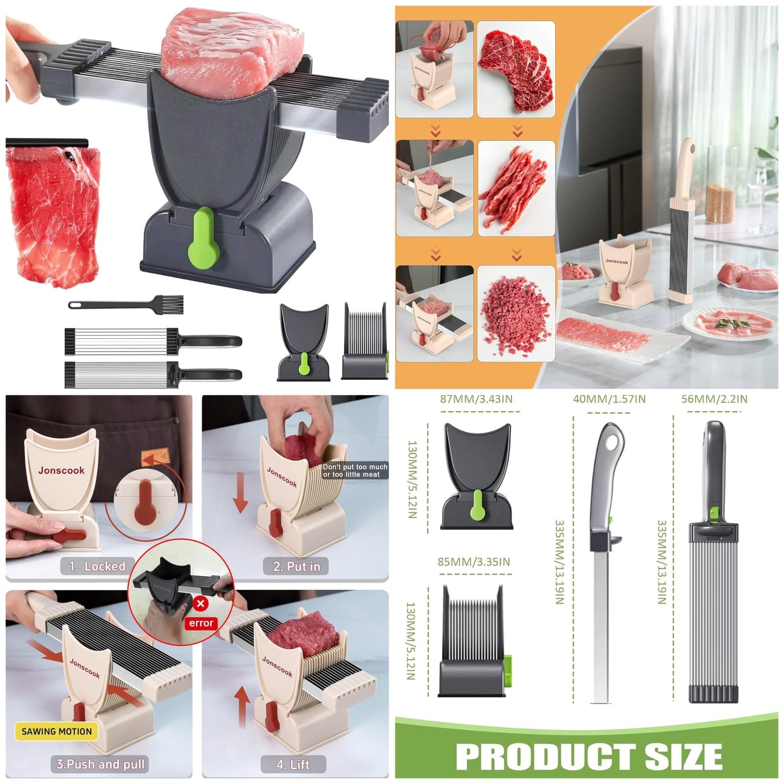 Meat Slicer Machine Cutter Food Slicer for Beef Chicken Home Cooking
