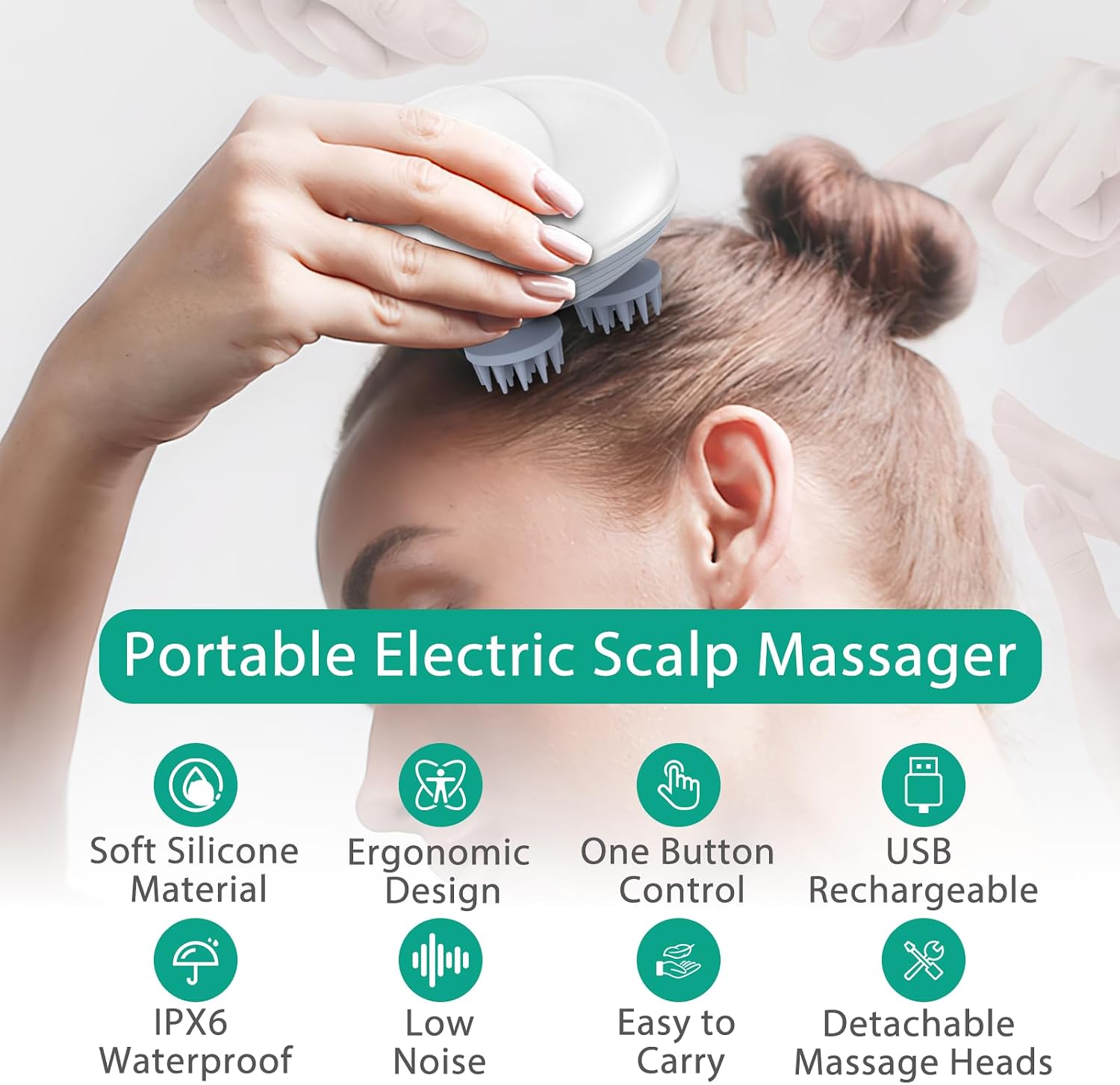 Electric Scalp Massager – 4 Head Hair & Scalp Massage Brush