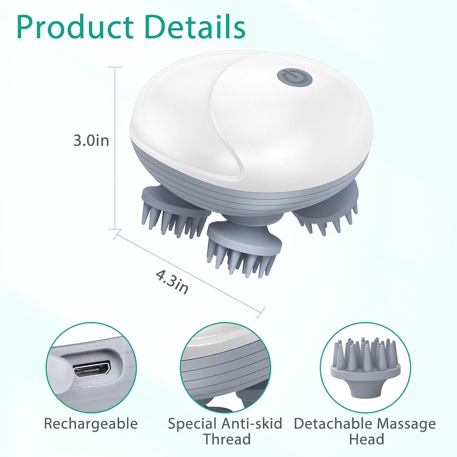 Electric Scalp Massager – 4 Head Hair & Scalp Massage Brush