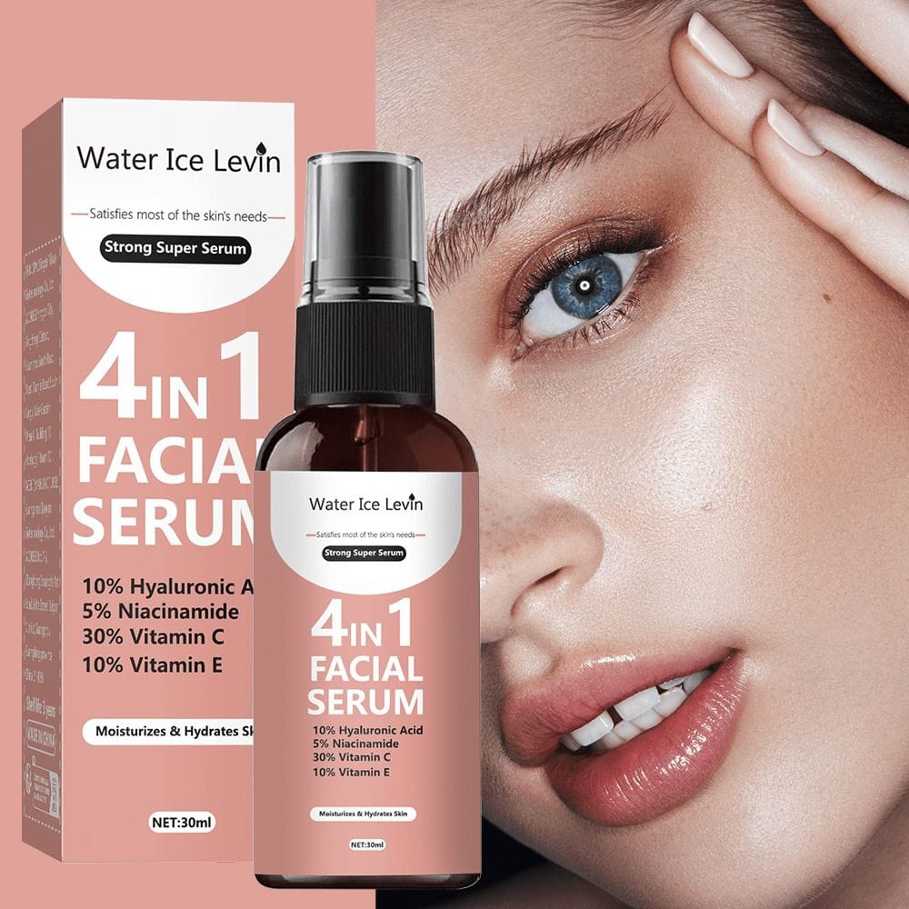 Water Ice Levin 4-in-1 Facial Serum – 30ml | Hyaluronic Acid, Niacinamide, Anti-Aging & Dark Spot Remover | Korean Skincare for Face Glow & Moisturizing *
