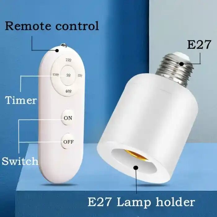 AC110-240V Intelligent E27 Lamp Base Remote Control/5.8G Radar Sensing Lamp Holder Converter for LED/Energy-saving /Incandescent