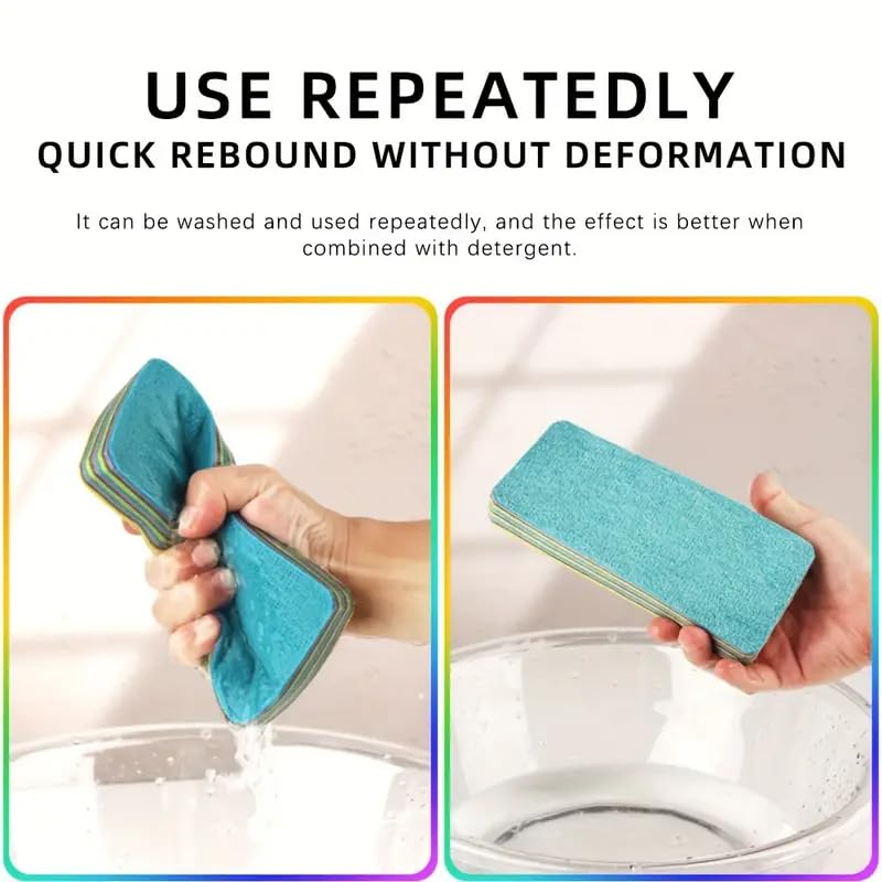 LEARJA Rainbow Multi-layer Rag Rainbow Cleaning Cloth Cloth That Can Be Torn Towel 