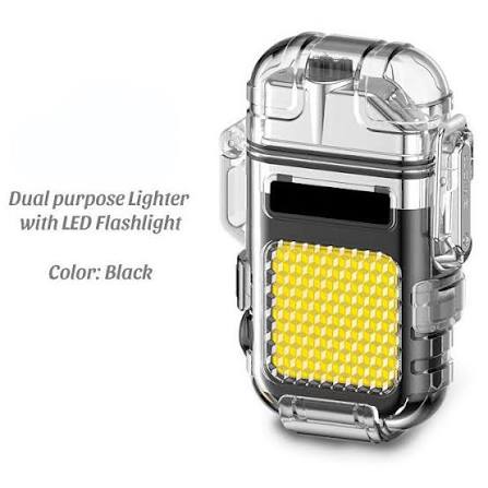 Electric Lighter USB Rechargeable Dual Arc Lighters, Cool Plasma Lighter with Transparent Shell & flash Light