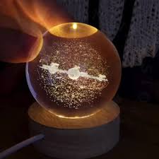 3D Ball Crystal Glass LED Table Lamp