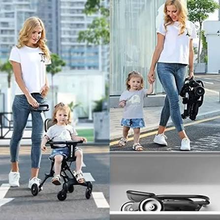 Baby Stroller, Foldable Four-wheel Child Stroller, Lightly and easily Foldable Child Stroller, Suitable For 1-5 Years Old High Landscape Auxiliary Baby Artifact