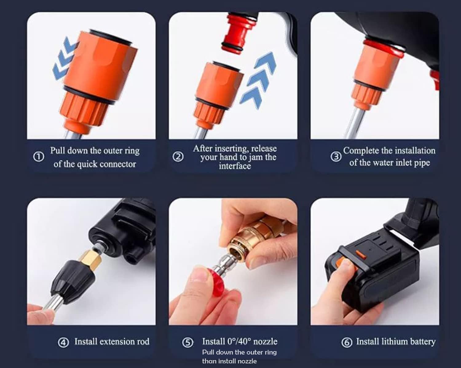 High Pressure Car Washer Spray Water Gun (Double Battery)