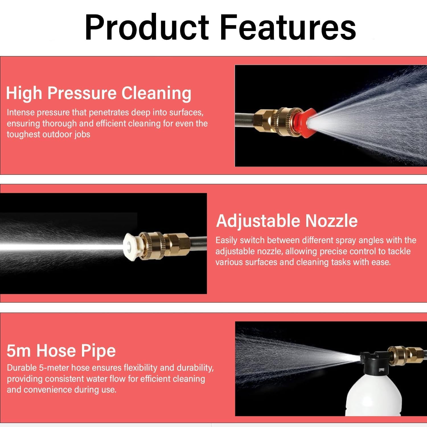 High Pressure Car Washer Spray Water Gun (Double Battery)