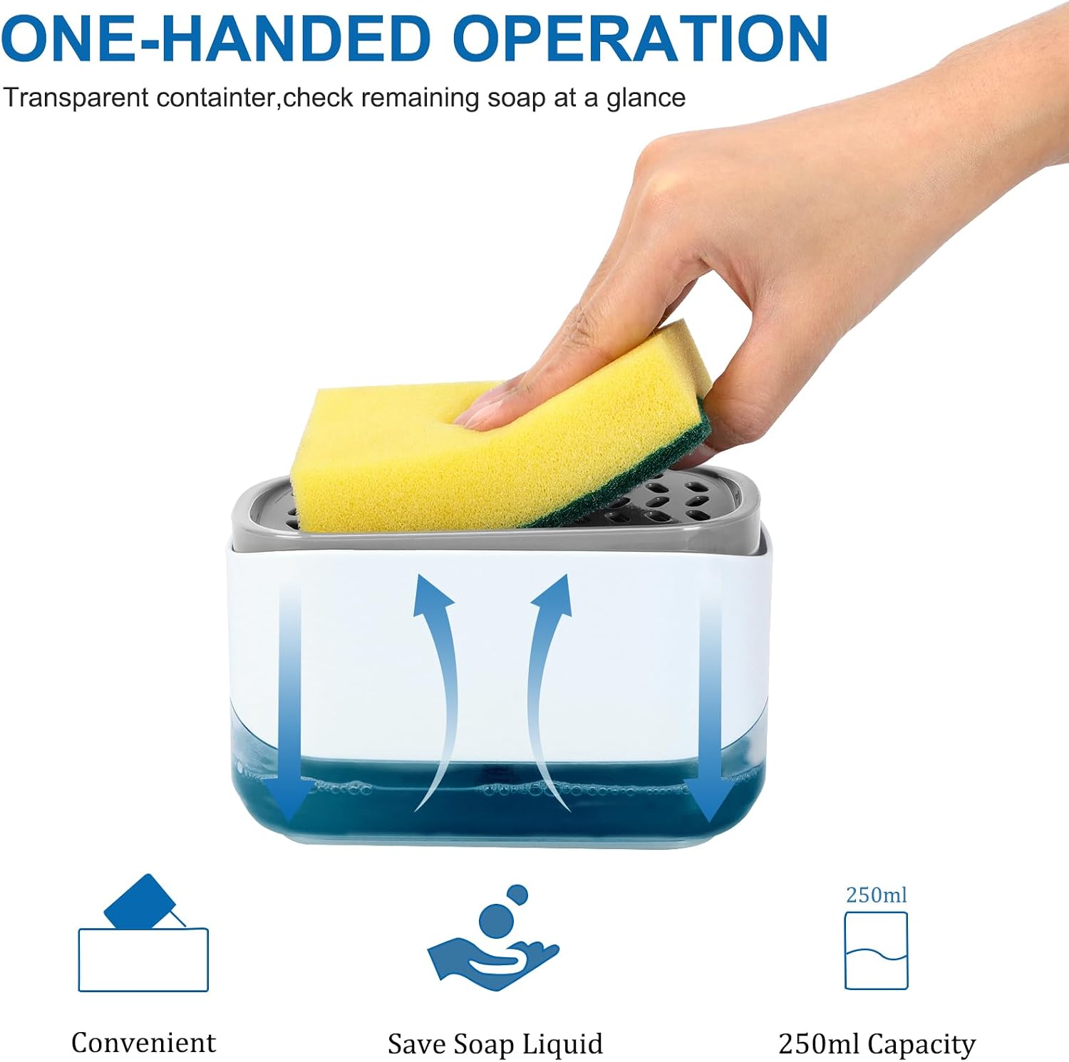 2 in 1 Liquid Soap Dispenser Automatic Soap Pump With Sponge Holder Latest Kitchen Tool Good Quality