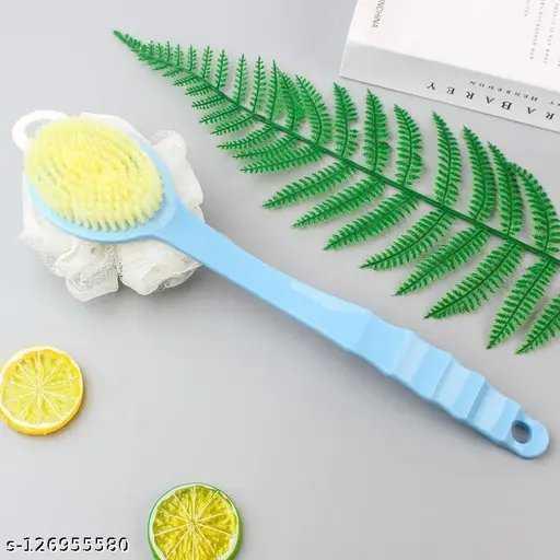 2 In 1 Back Scrubber Bath Long Handle Scrubbing Brush