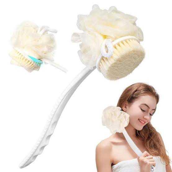 2 In 1 Back Scrubber Bath Long Handle Scrubbing Brush