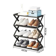 Household Simple Multi 3layer Space saving Xshaped Shoe Rack Multi functional Assembly Shoe Cabinet Dust proof Storage Rack