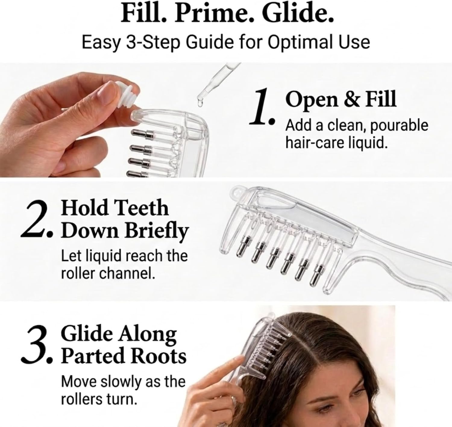 Transparent Hair Scalp Applicator Comb, Manual Scalp Stimulator, Hair Growth Scalp Massage Comb, Deep Scalp Massage Tool With 📦