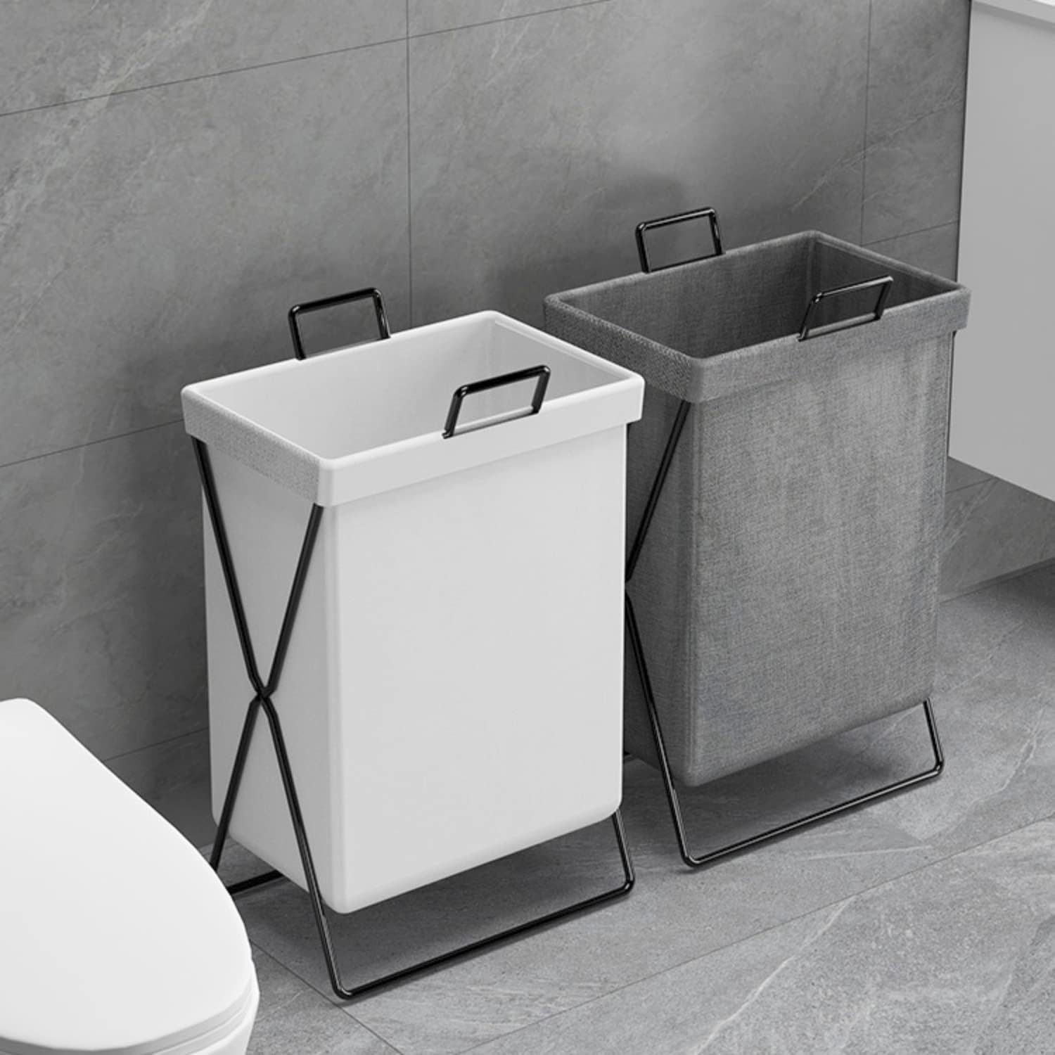 Laundry Hamper Basket With Metal Rods