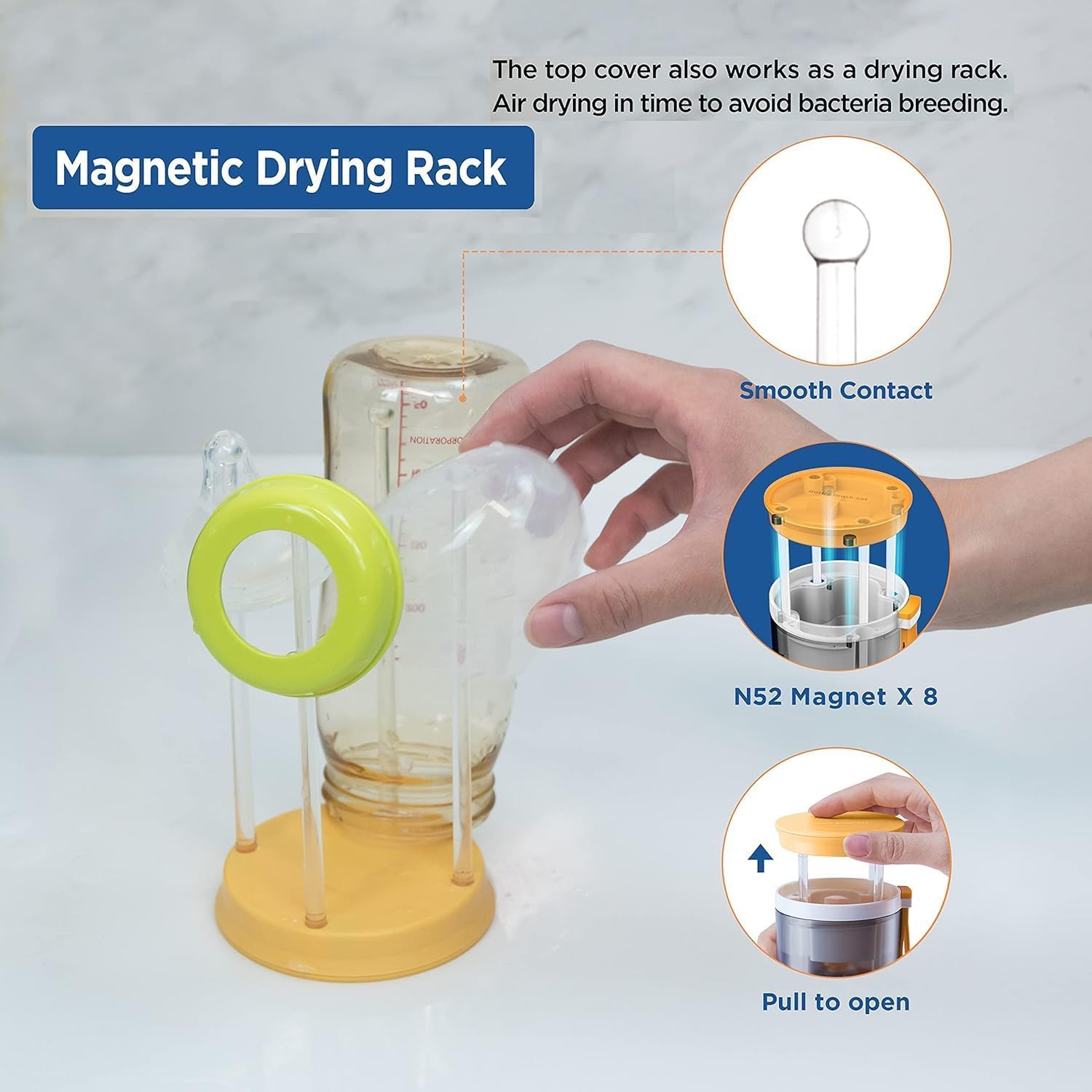6-in-1 Travel Baby Bottle Washer Kit with Liquid Silicone Brushes