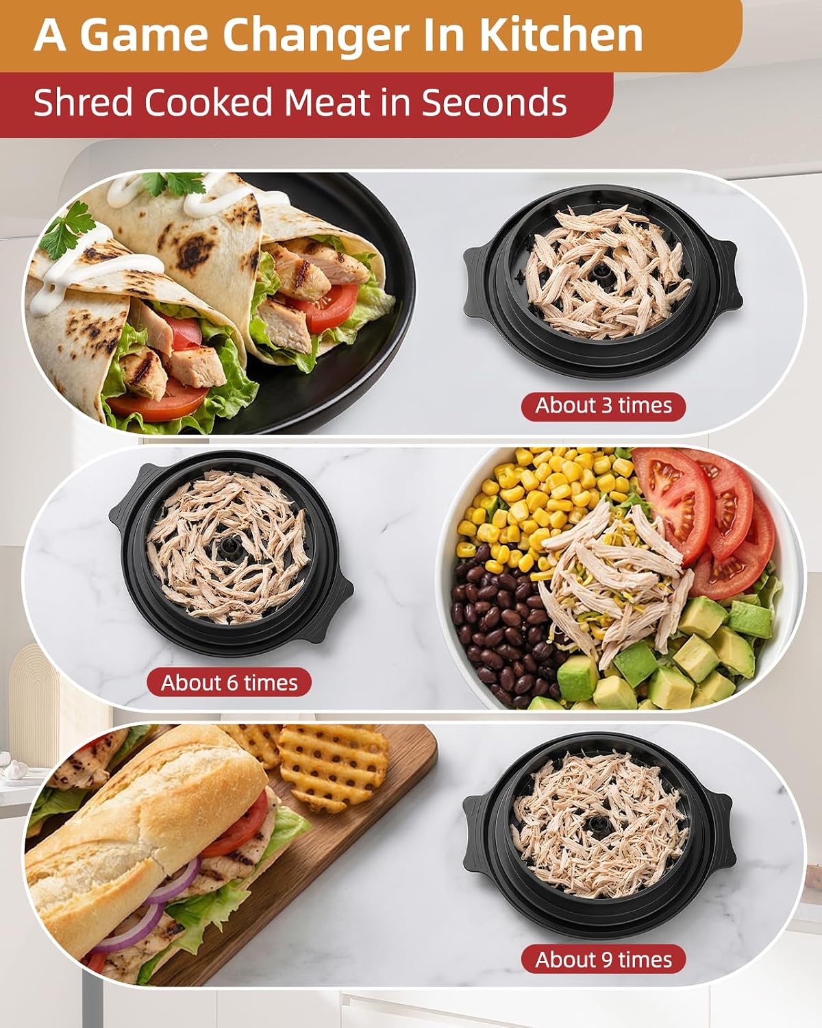 Chicken Shredder machine chicken meat miner shredding separation meat miner transparent cover 