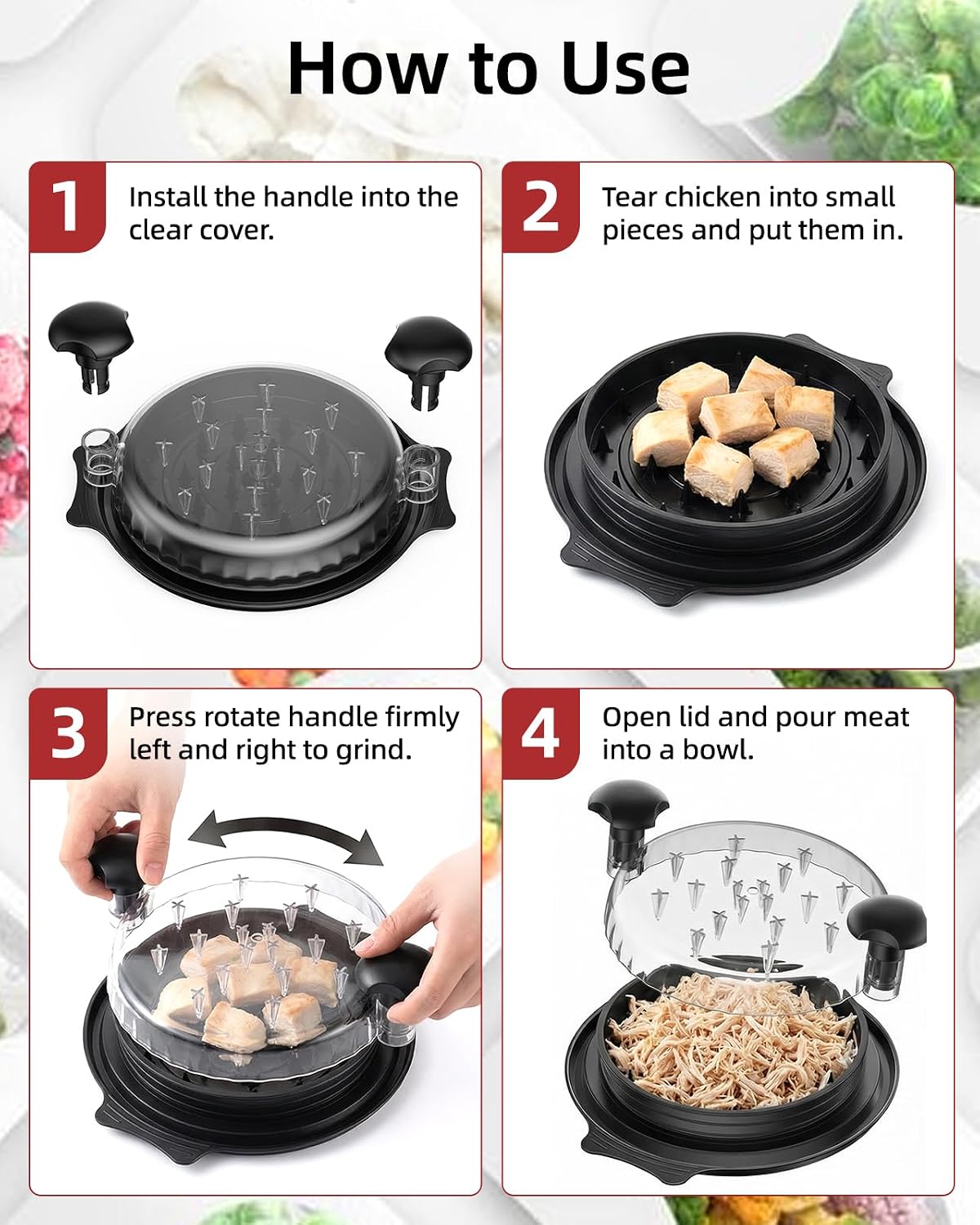 Chicken Shredder machine chicken meat miner shredding separation meat miner transparent cover 